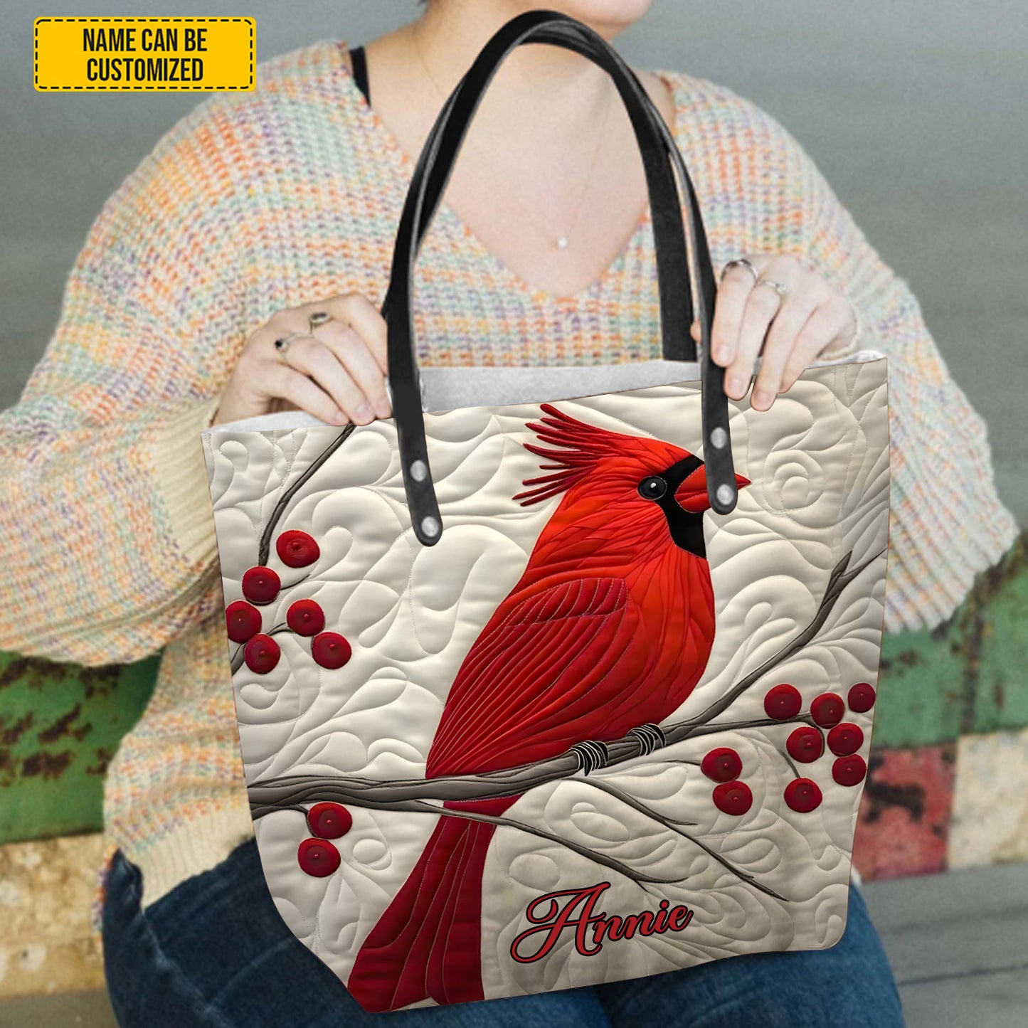 Cardinal Bird - Personalized Tote Bag