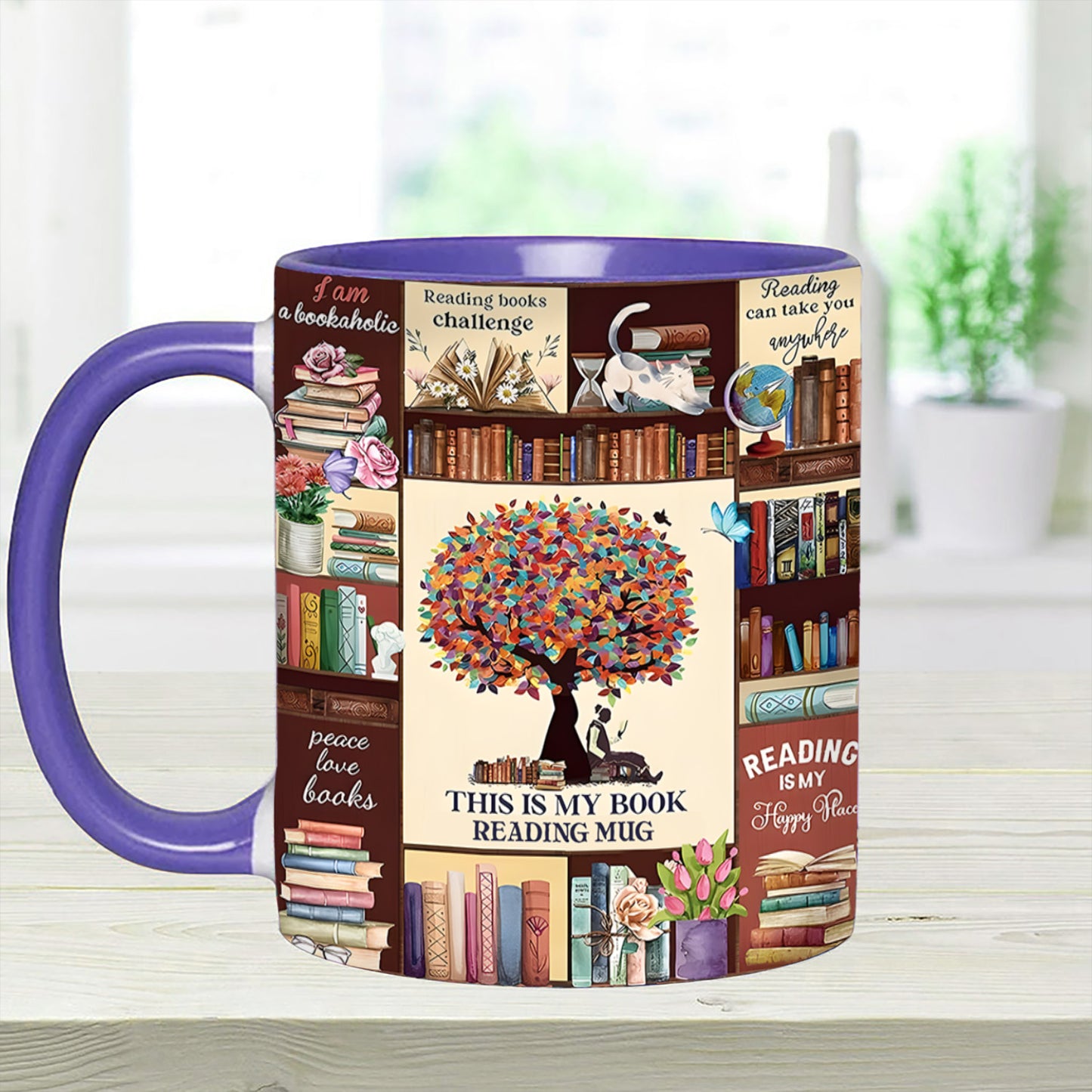 Book Collection Accent Mug