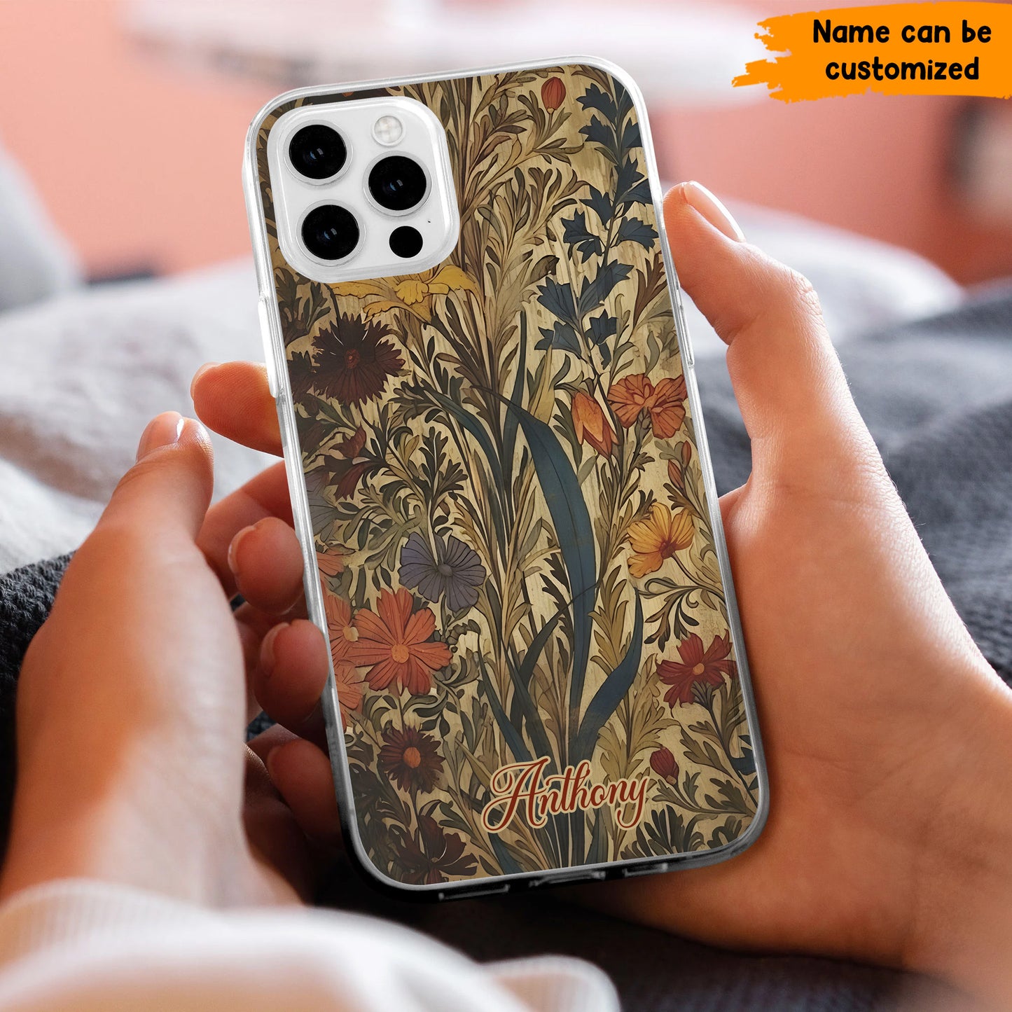 Dark Aesthetic Flower - Personalized Wildflower Phone Case