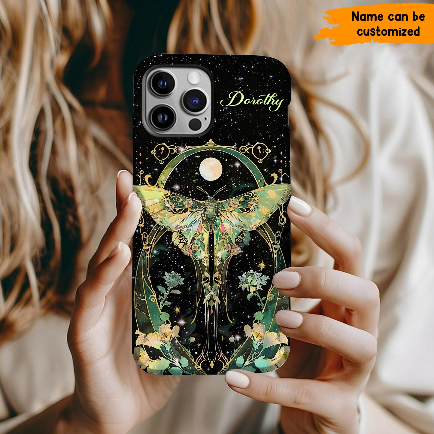 Moonlit Whispers – Personalized Luna Moth Phone Case