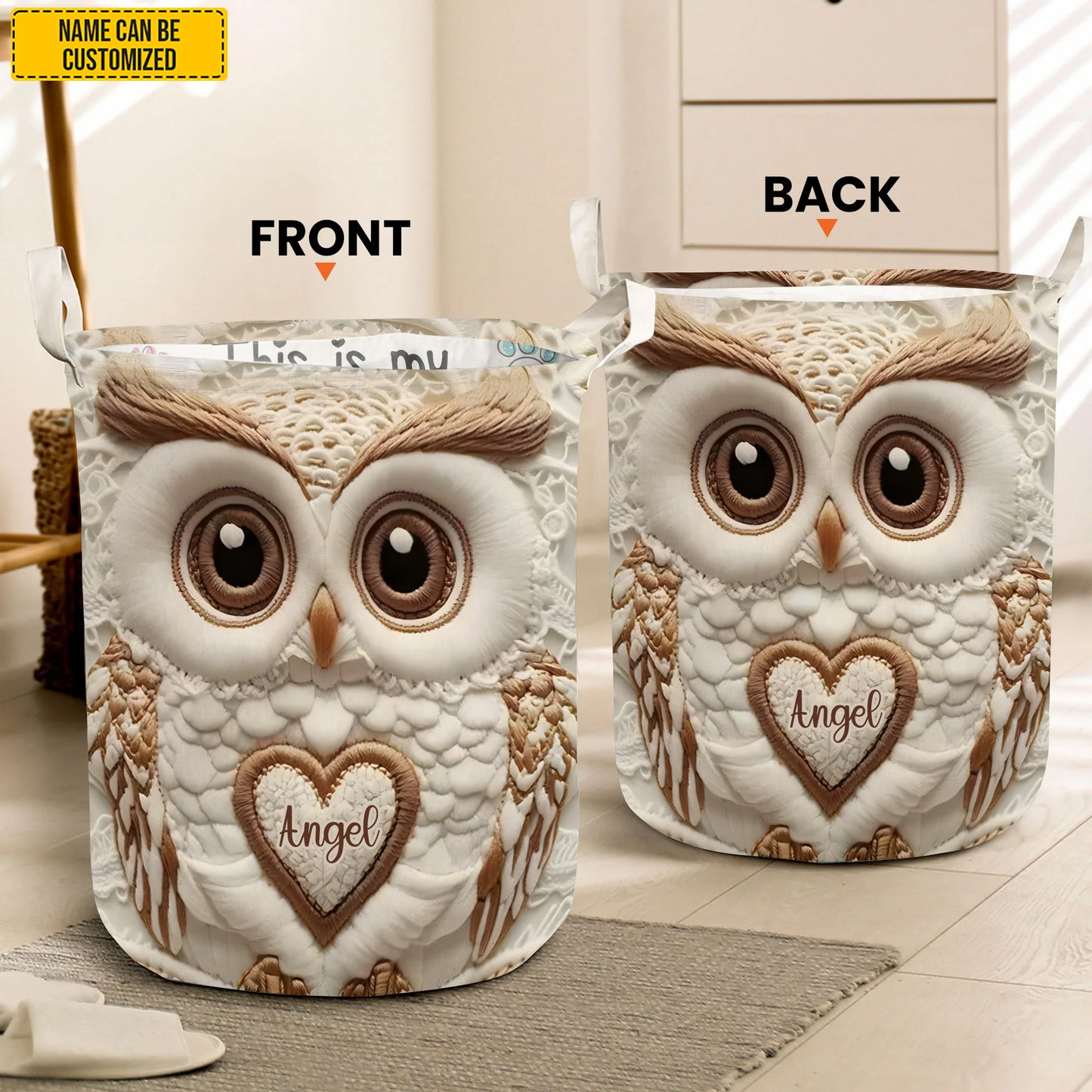 Cute Owl – Personalized Owl Laundry Hamper