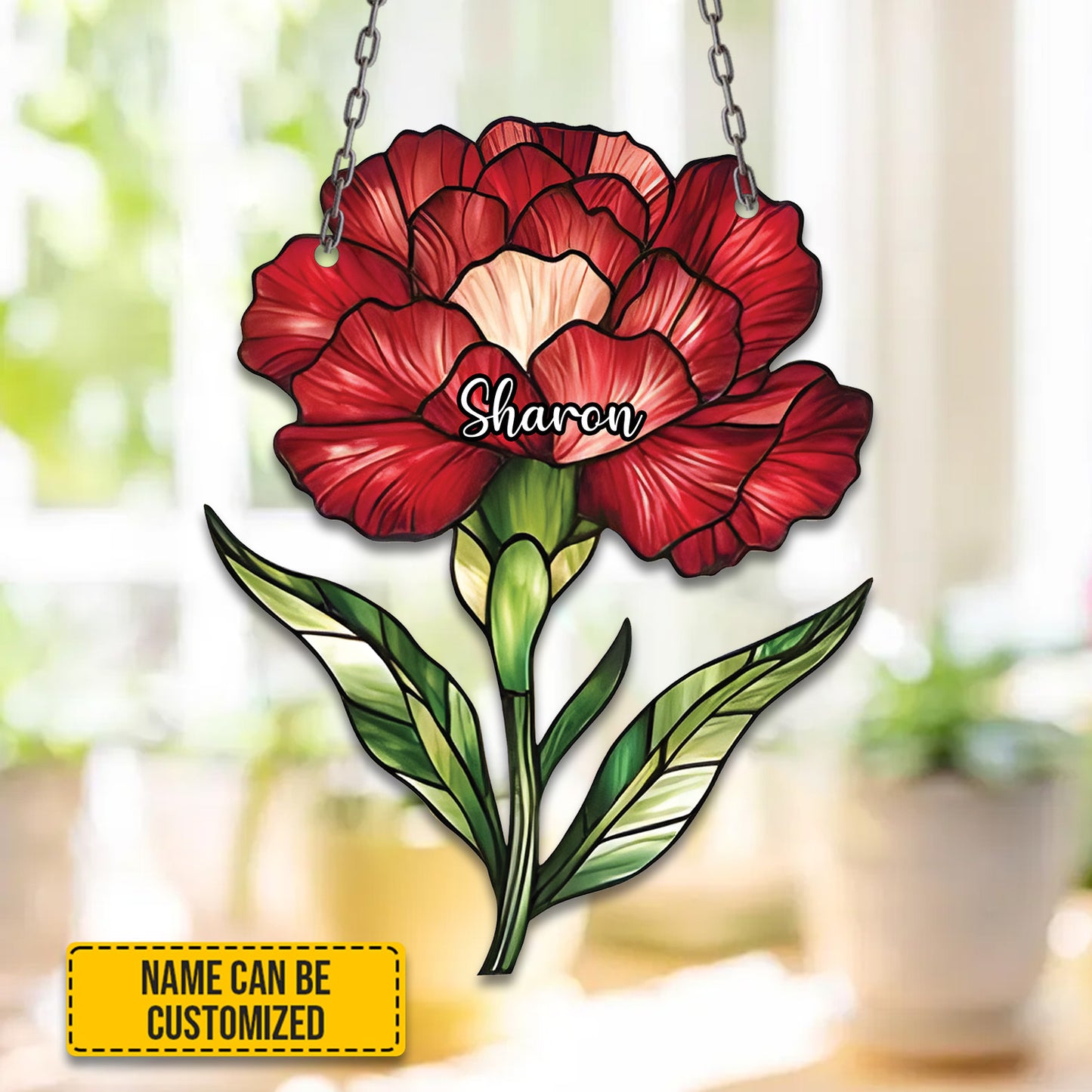 Birth Month Flower Acrylic Window- Hanging Decor