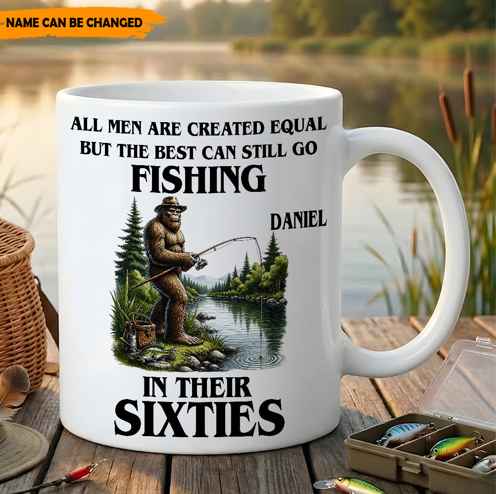Fishing Life In Their Sixties - Personalized Fishing White Mug