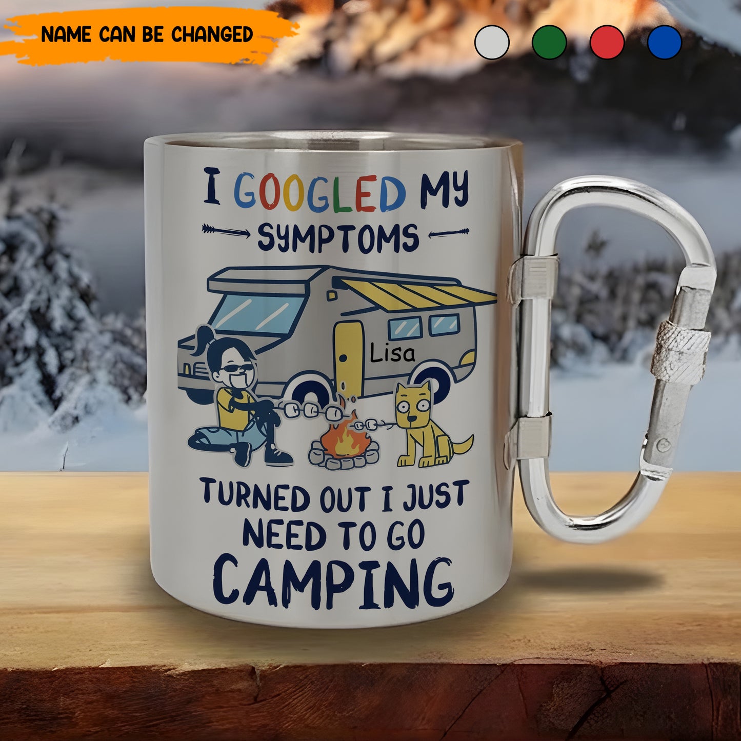 I Google My Symptoms – Personalized Camping Carabiner Mug