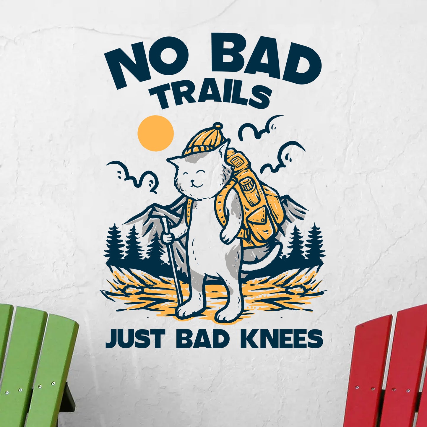 No Bad Trails Just Bad Knees Decal, Decor Decal