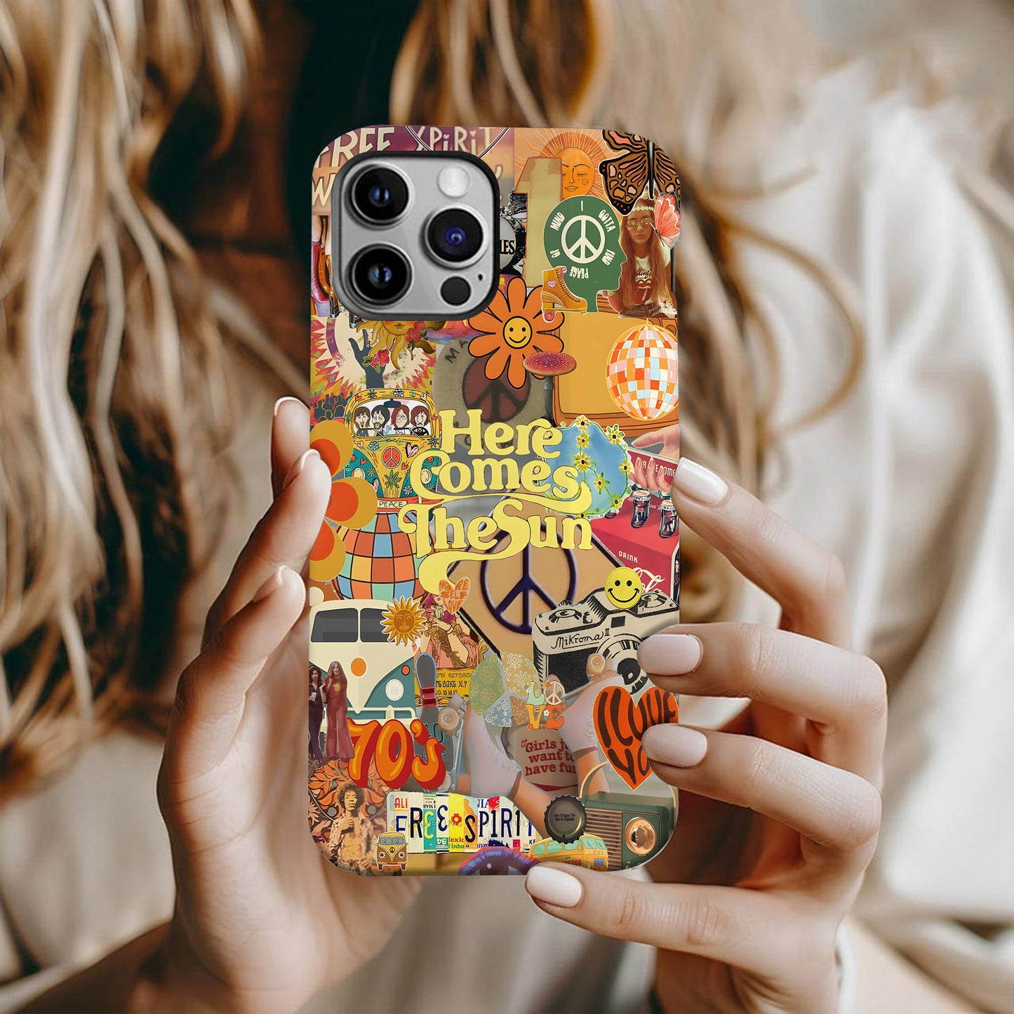 Here Comes the Sun – 70s Hippie Vibe Phone Case