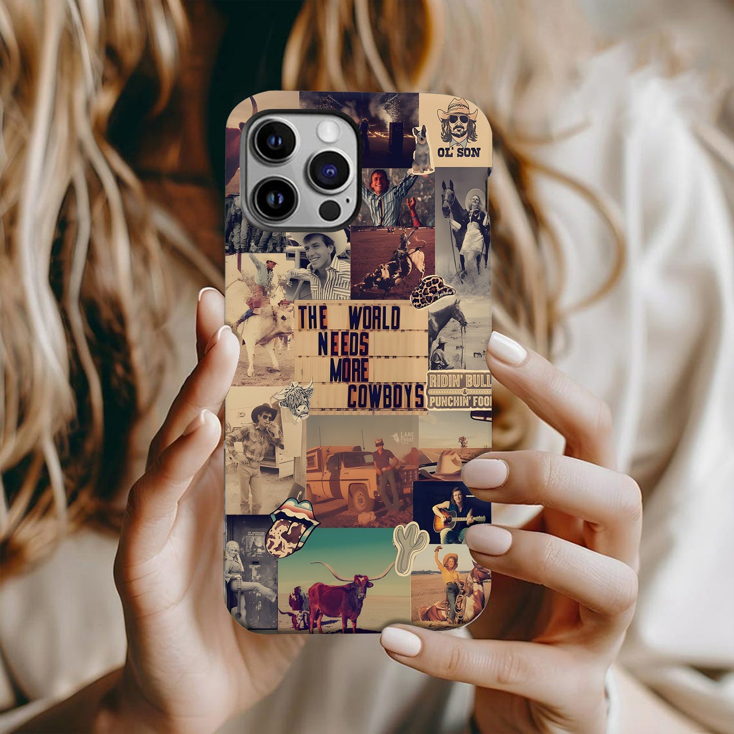 Rodeo Roots Collage – Vintage Cowboy Phone Case