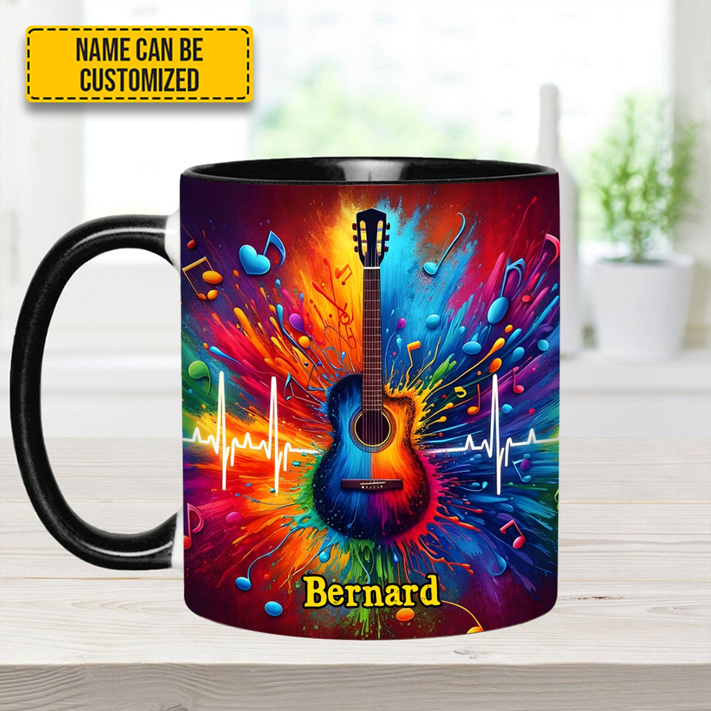 Guitar Colorful - Personalized Guitar Accent Mug