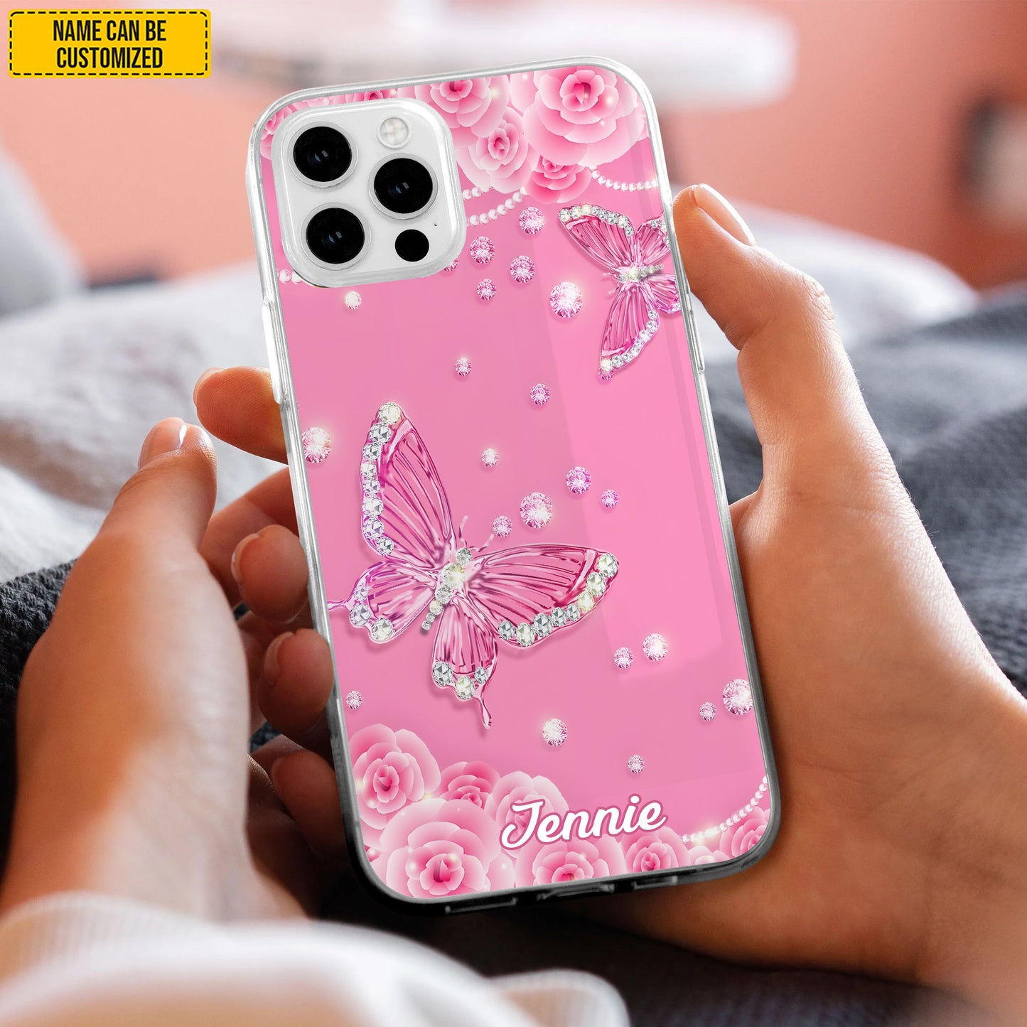 Pink Butterfly - Personalized Phone Case