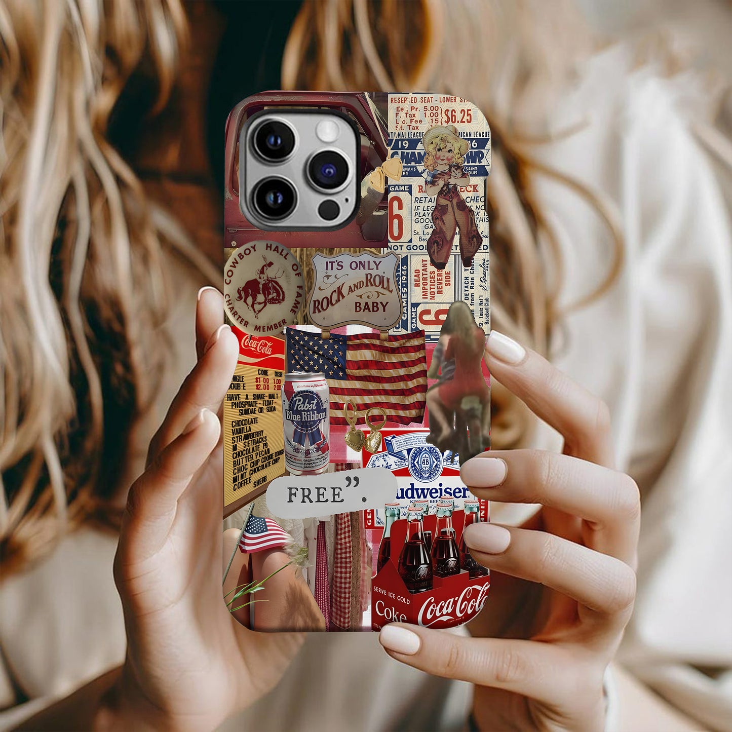 Born to Be Free – Vintage Americana Phone Case