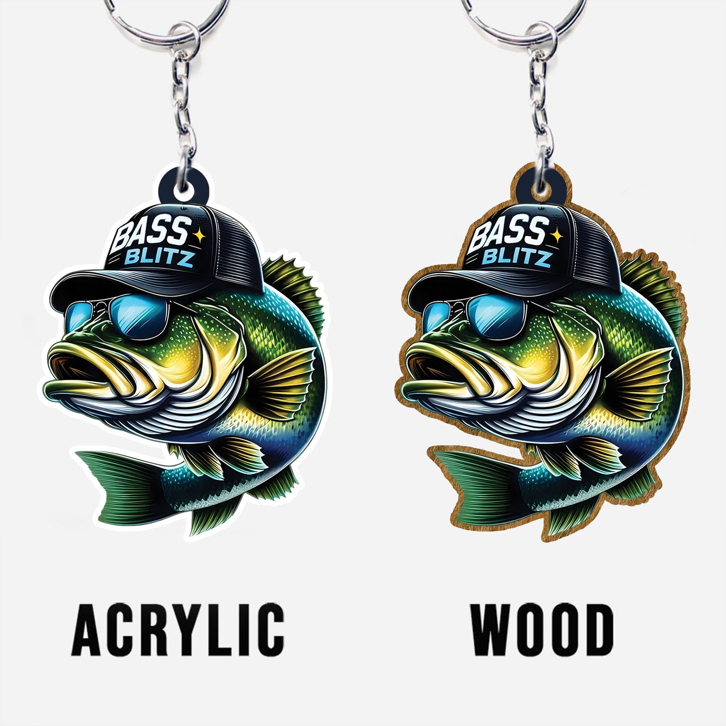 Bass Blitz – Personalized Fishing Keychain