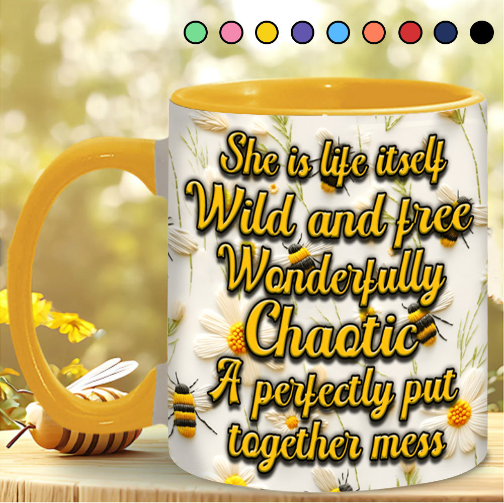 She Is Life Itself - Personalized Bee Accent Mug