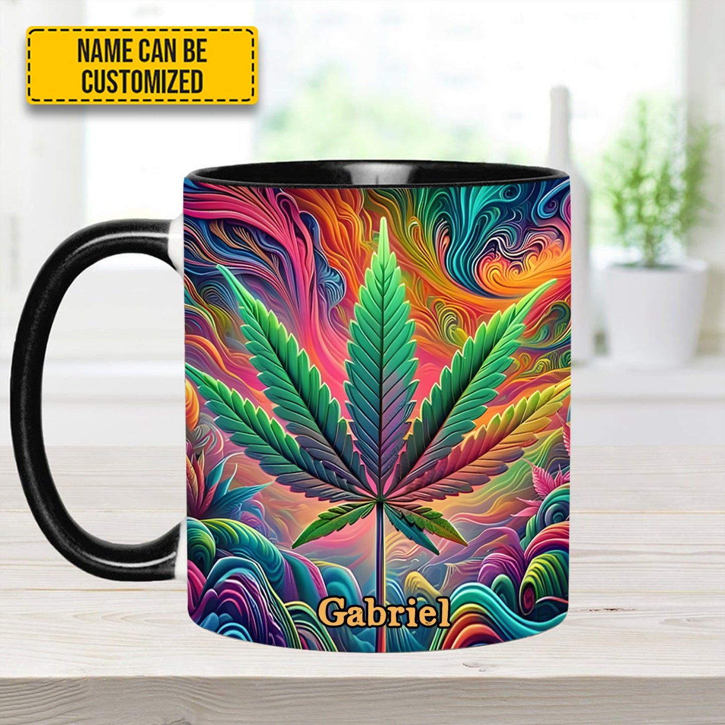 Personalized Colorful Weed Accent Mug