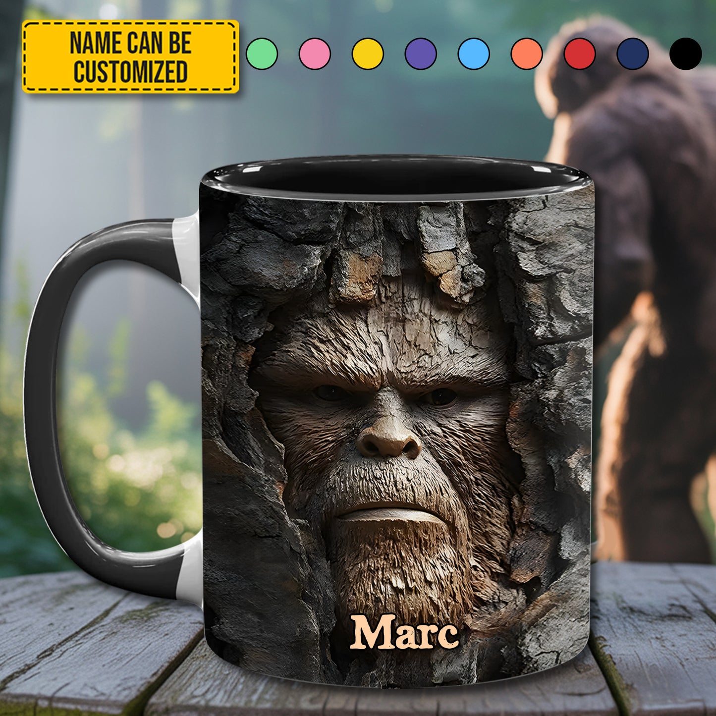 Grump in the Woods – Personalized Funny Bigfoot Accent Mug