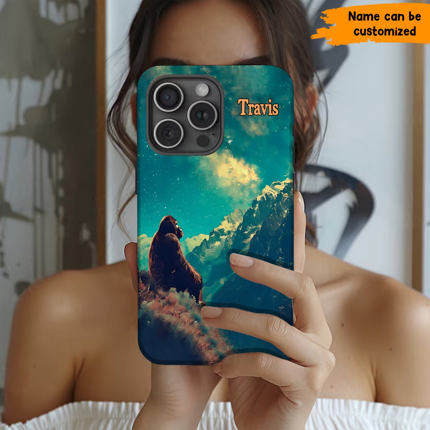 Bigfoot Under The Stars Personalized Phone Case