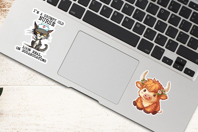 Adorable Cute Baby Highland Cow Kawaii Sticker