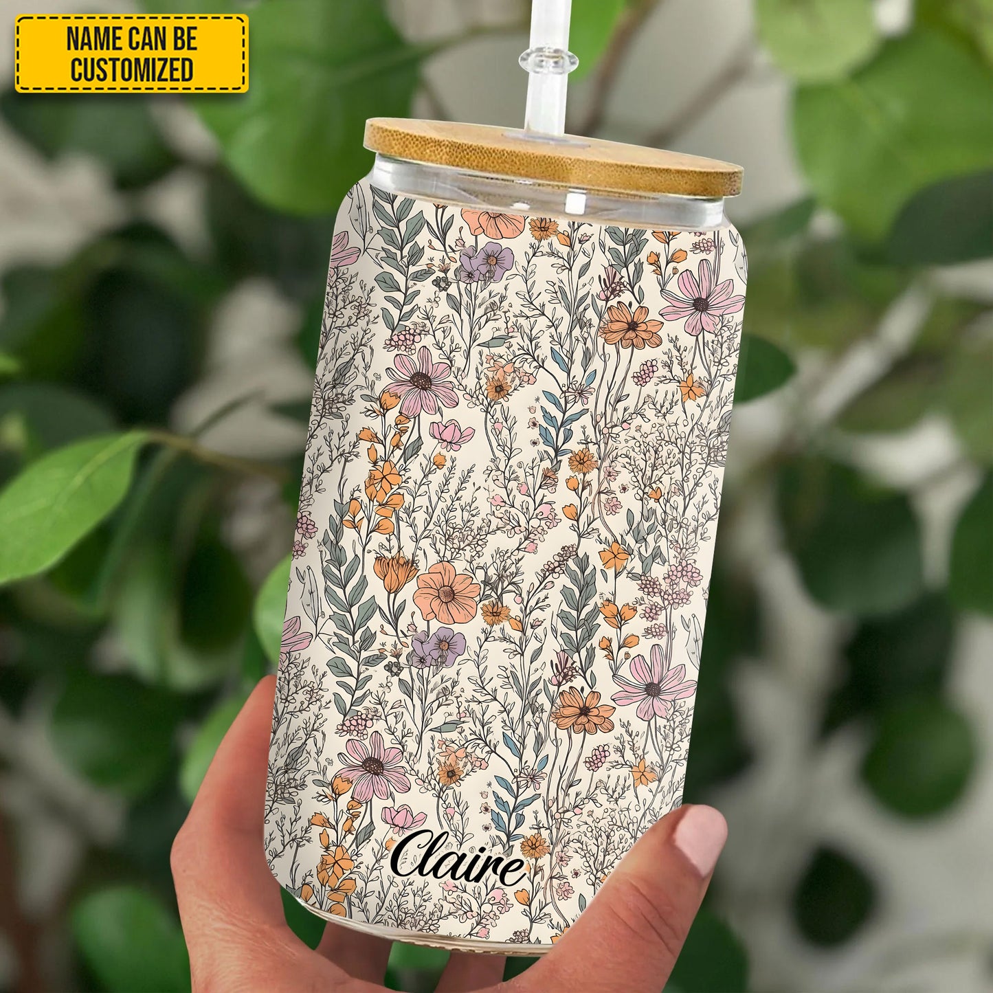 Wildflower Garden Glass - Personalized Tumbler Glass