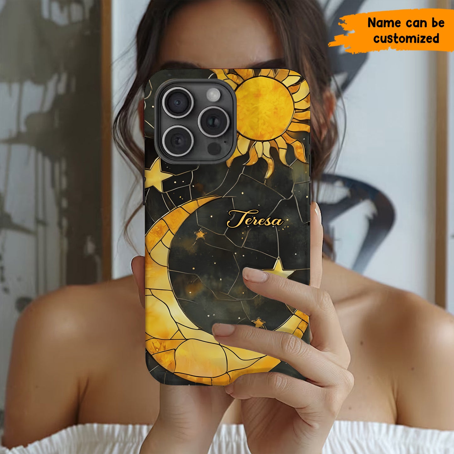Lunar Radiance – Personalized Moon & Sun Phone Case