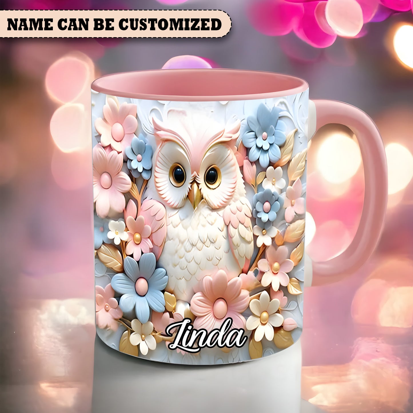 Owl accent mug - Personalized Accent Mug