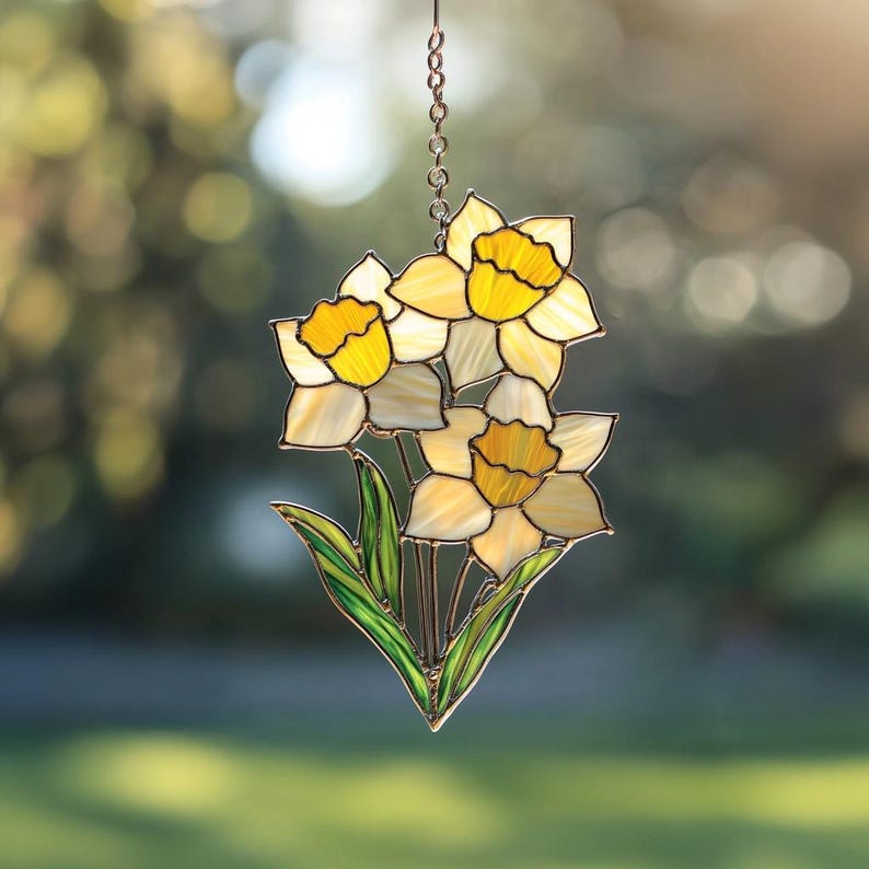 Daffodil Faux Window Hanging Acrylic