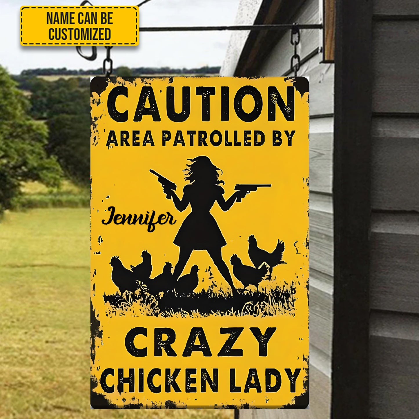 Crazy Chicken Lady - Personalized Metal Sign