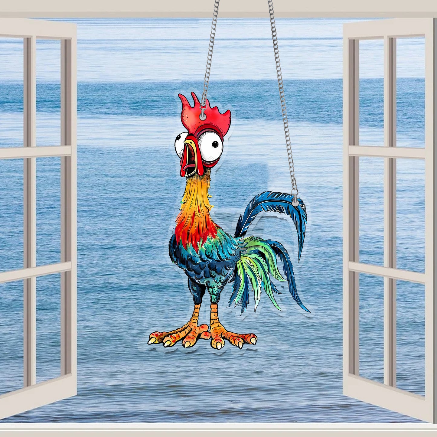 Chicken Cluck Acrylic Window Hanging