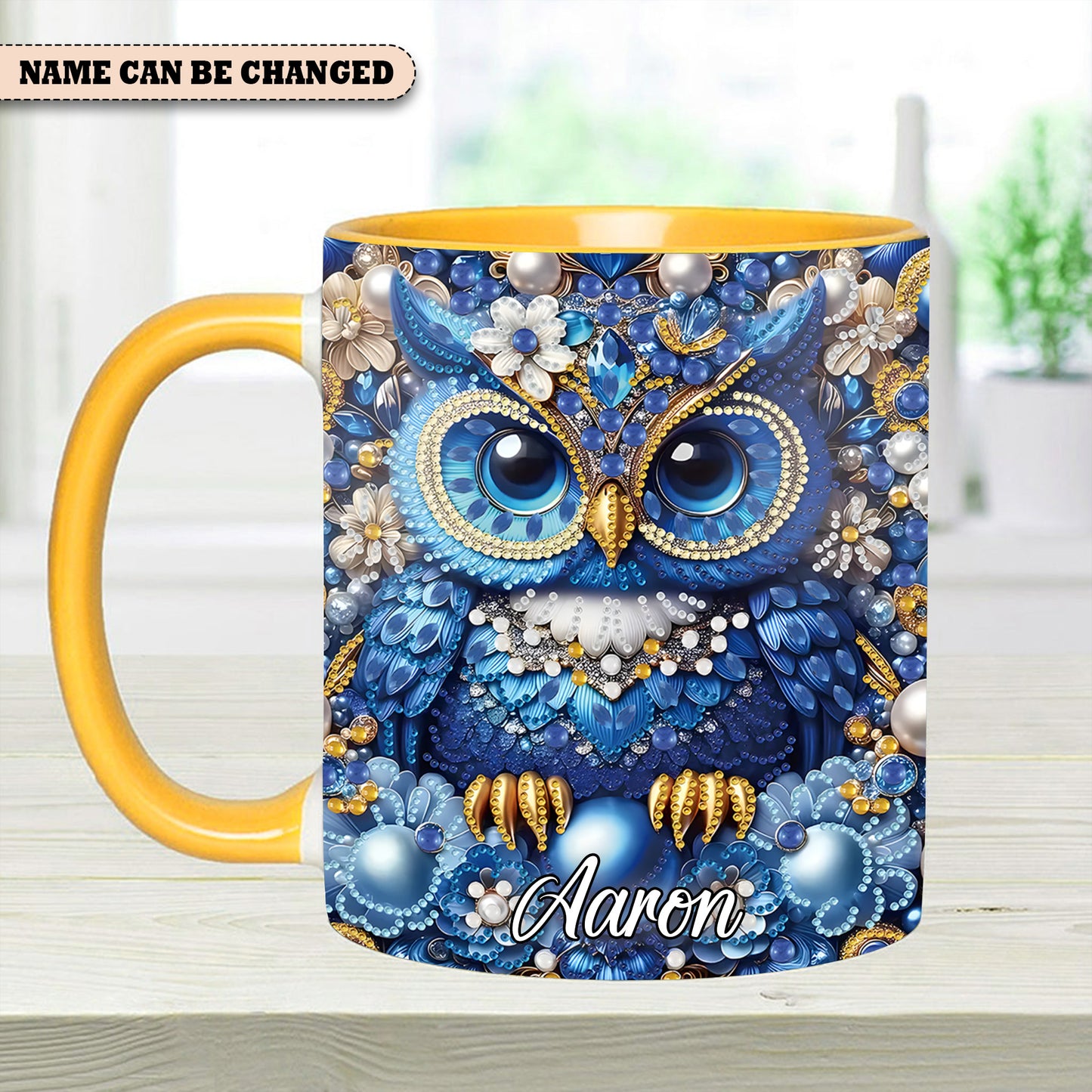 Sparkle Owl - Personalized Owl Accent Mug
