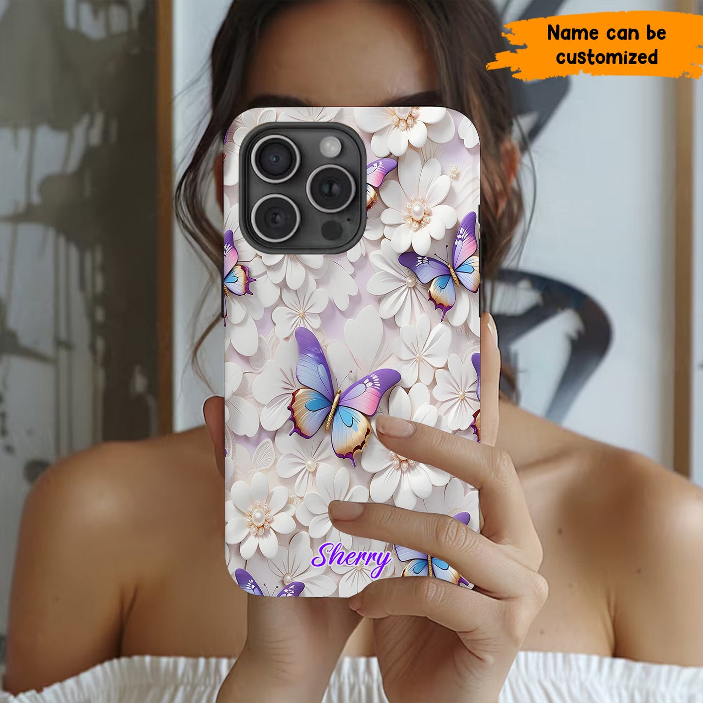Personalized Beautiful Floral Butterfly Phone Case