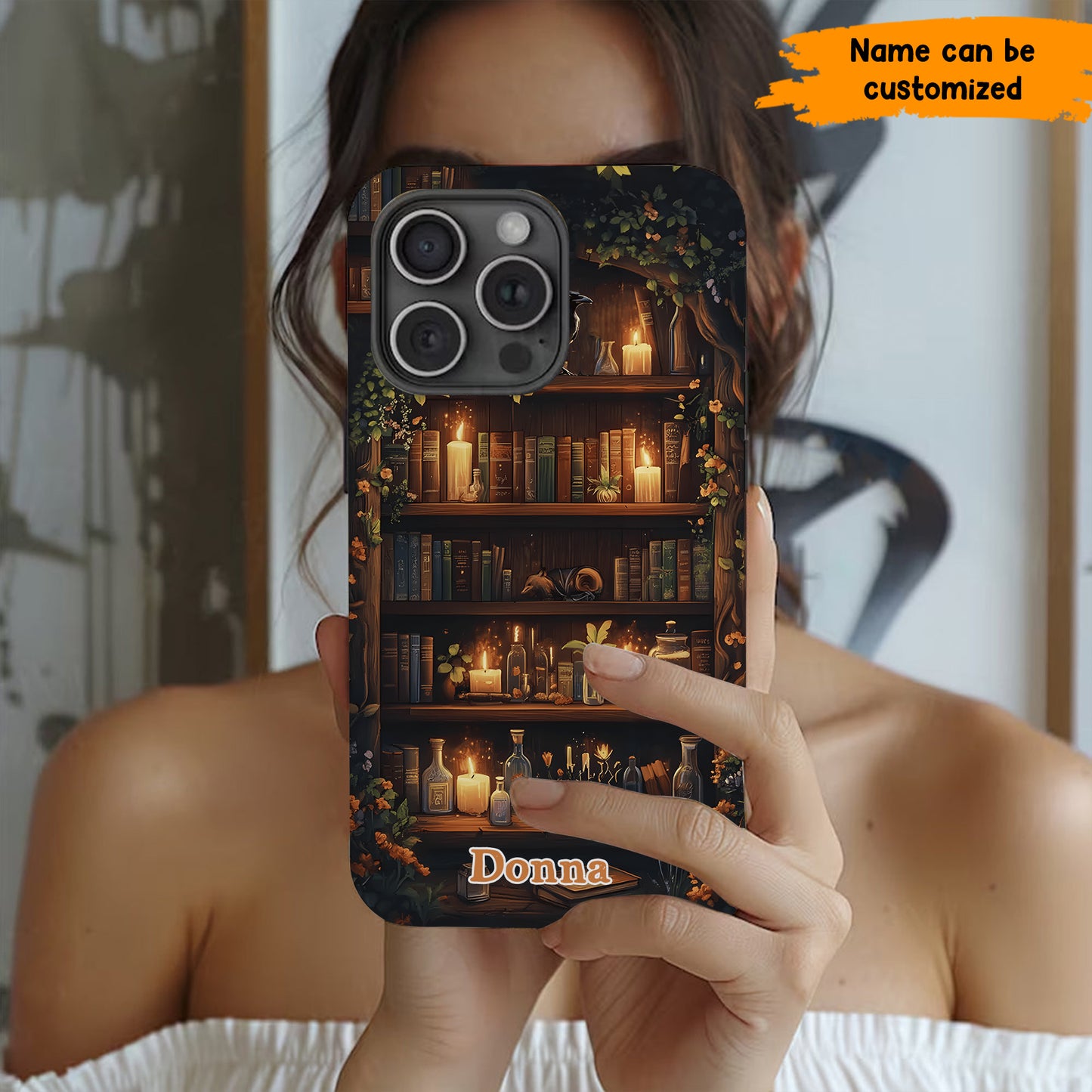 Personalized Bookshelf Phone Case