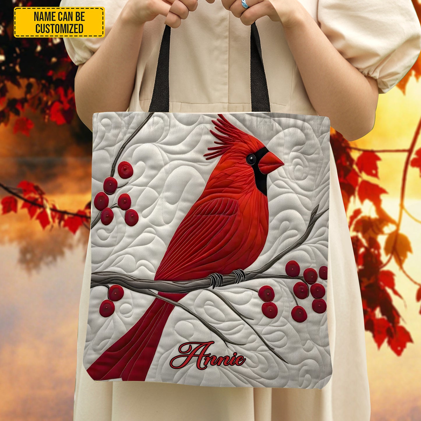 Cardinal Bird - Personalized Tote Bag