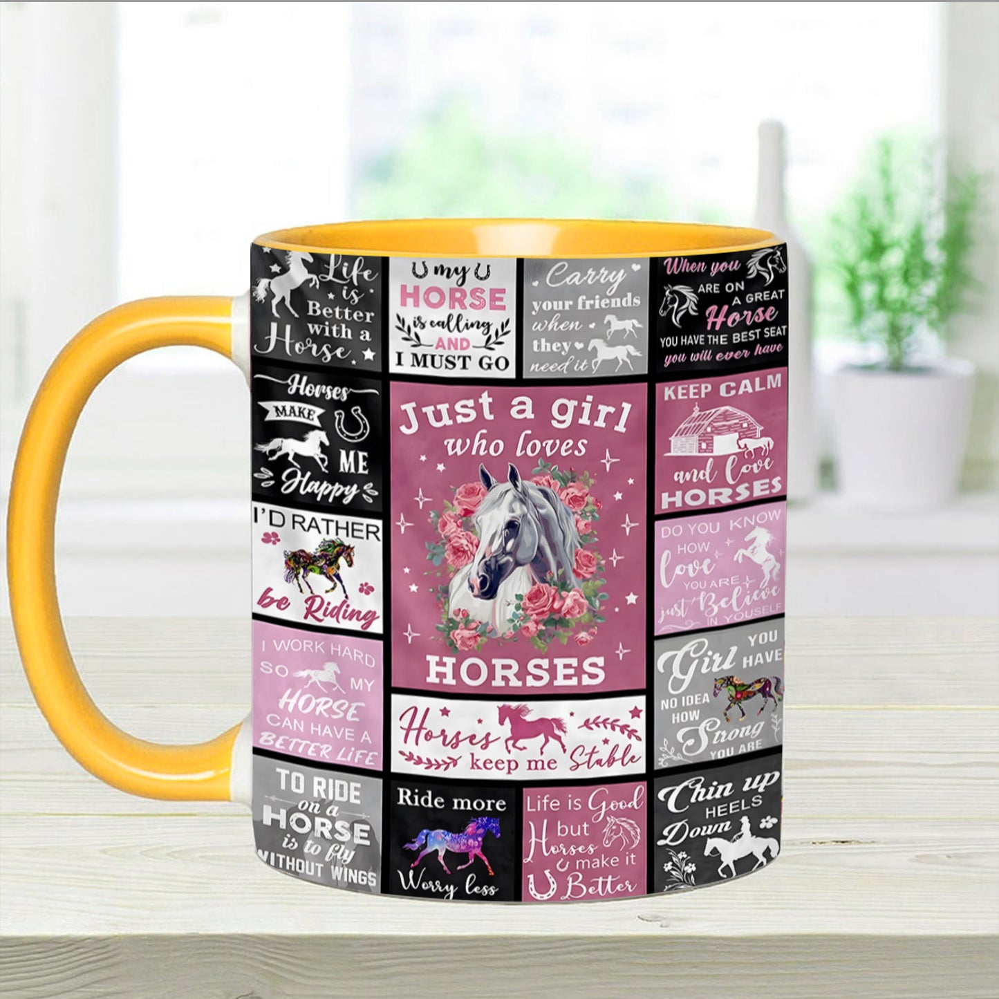 Just A Girl Who Loves Horses - Horse Accent Mug