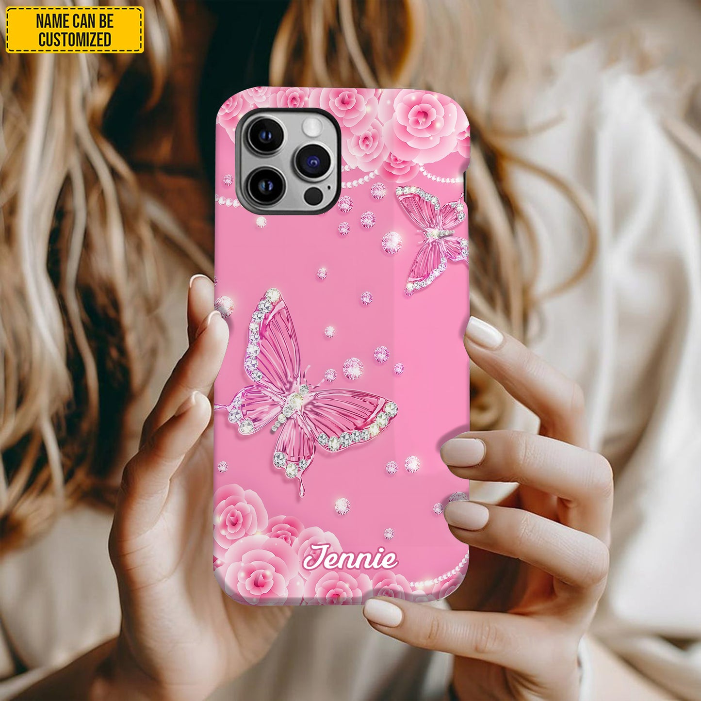 Pink Butterfly - Personalized Phone Case