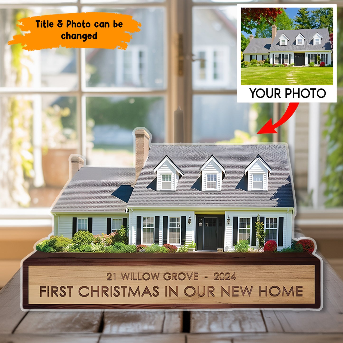 House Acrylic Plaque , Wooden Standee Customized, Personalized Shape