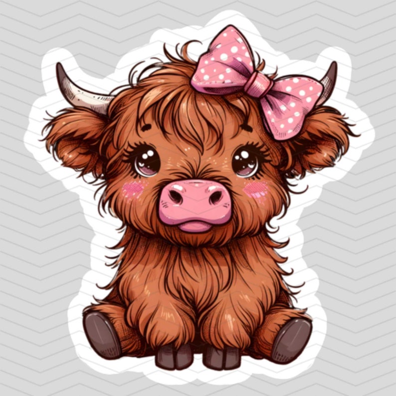 Baby Highland Cow Sticker