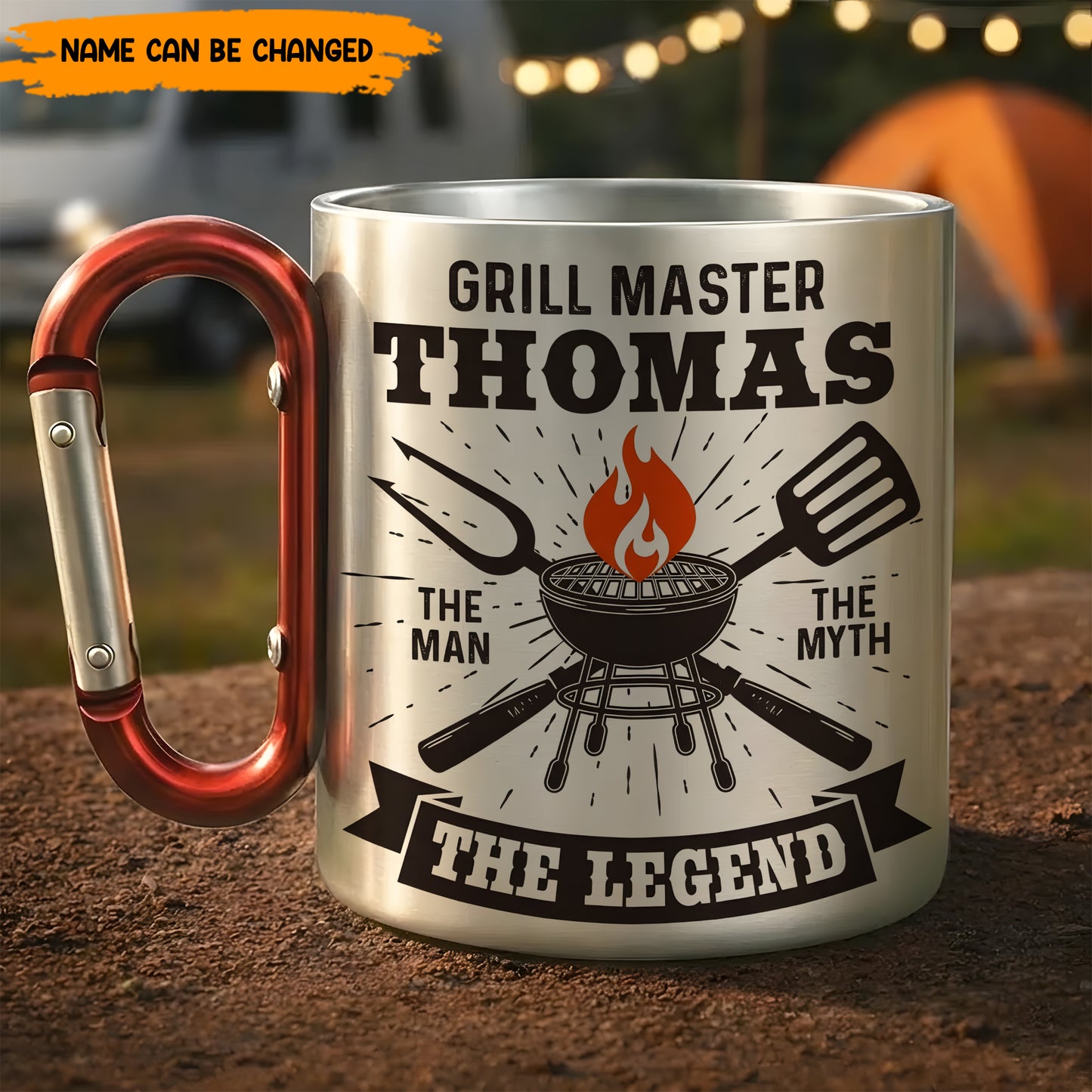 Grill Master – Personalized BBQ Carabiner Mug