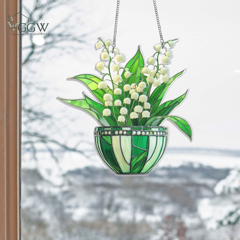 Lily of Valley Acrylic Window Hanging