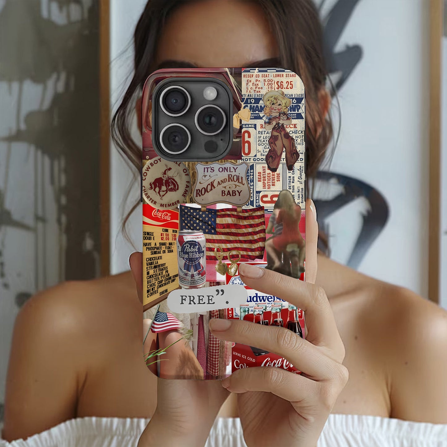 Born to Be Free – Vintage Americana Phone Case