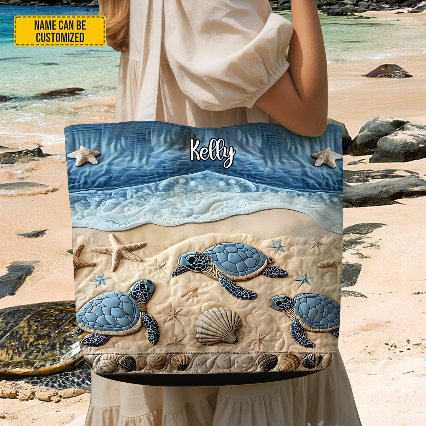 Ocean Journey – Personalized Sea Turtle Tote Bag
