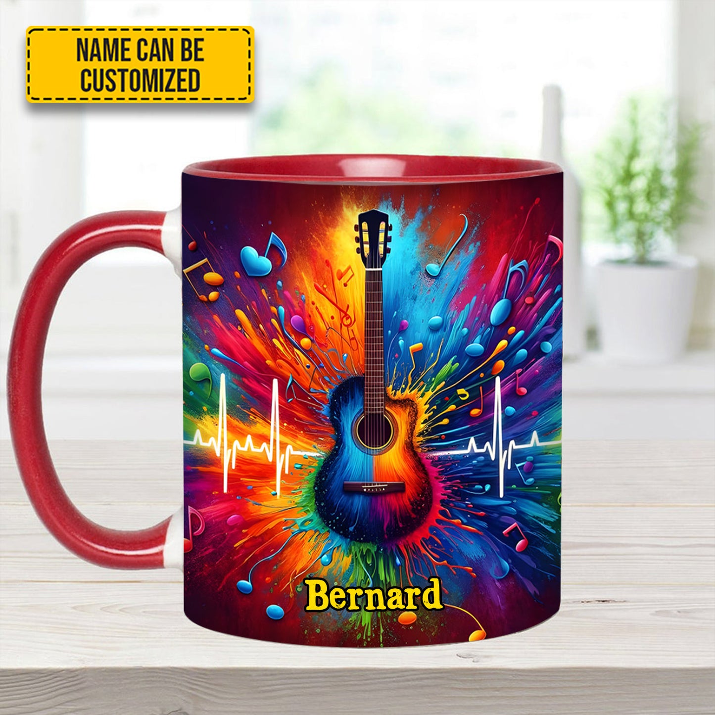 Guitar Colorful - Personalized Guitar Accent Mug