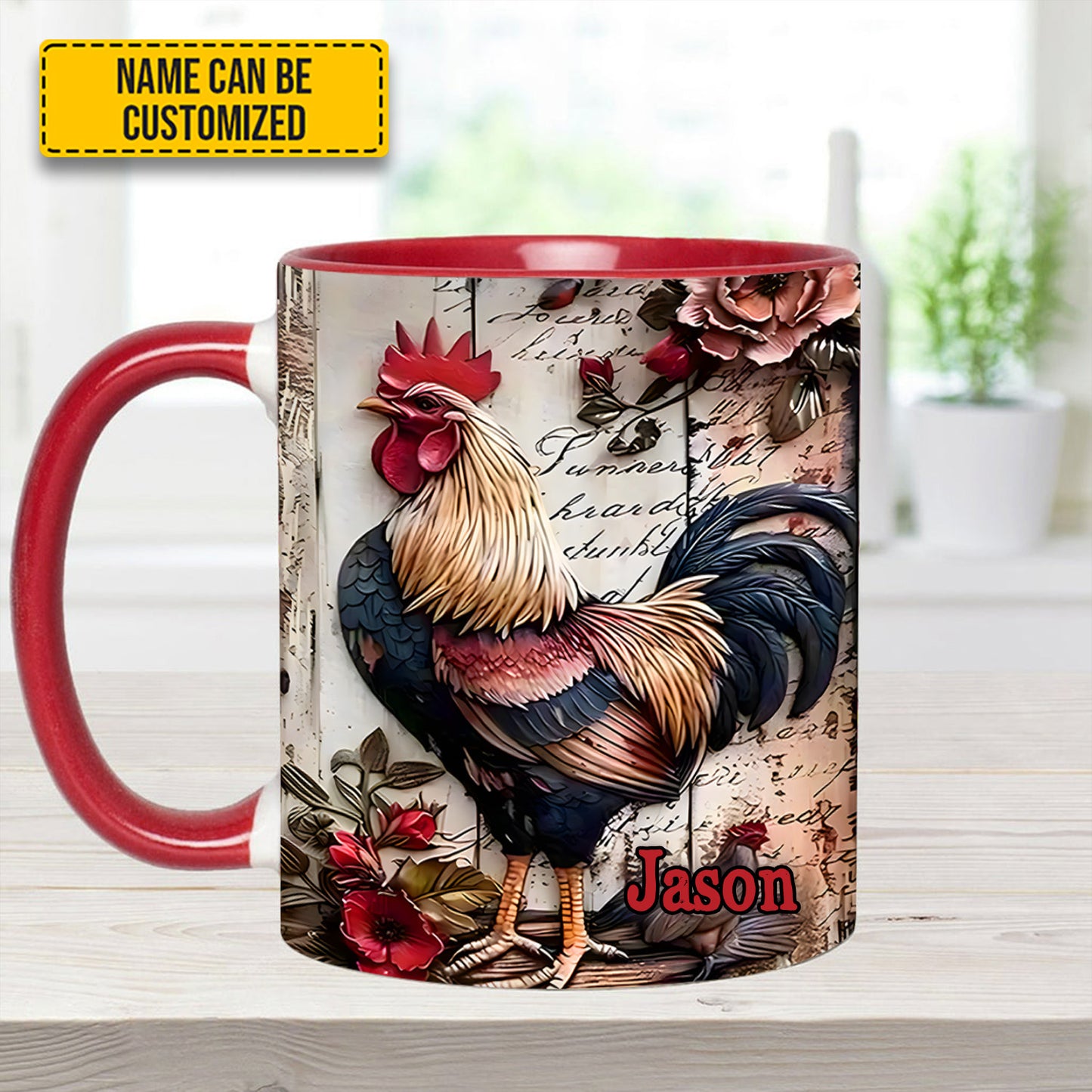 Rooster Farmhouse – Personalized Chicken Accent Mug
