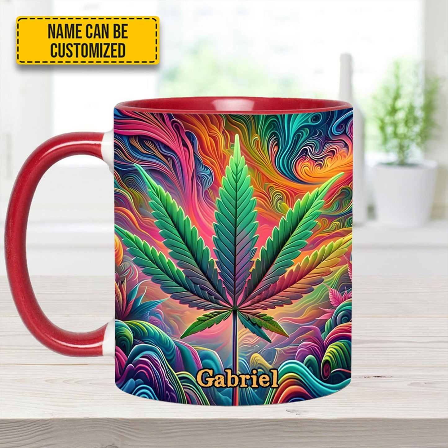 Personalized Colorful Weed Accent Mug