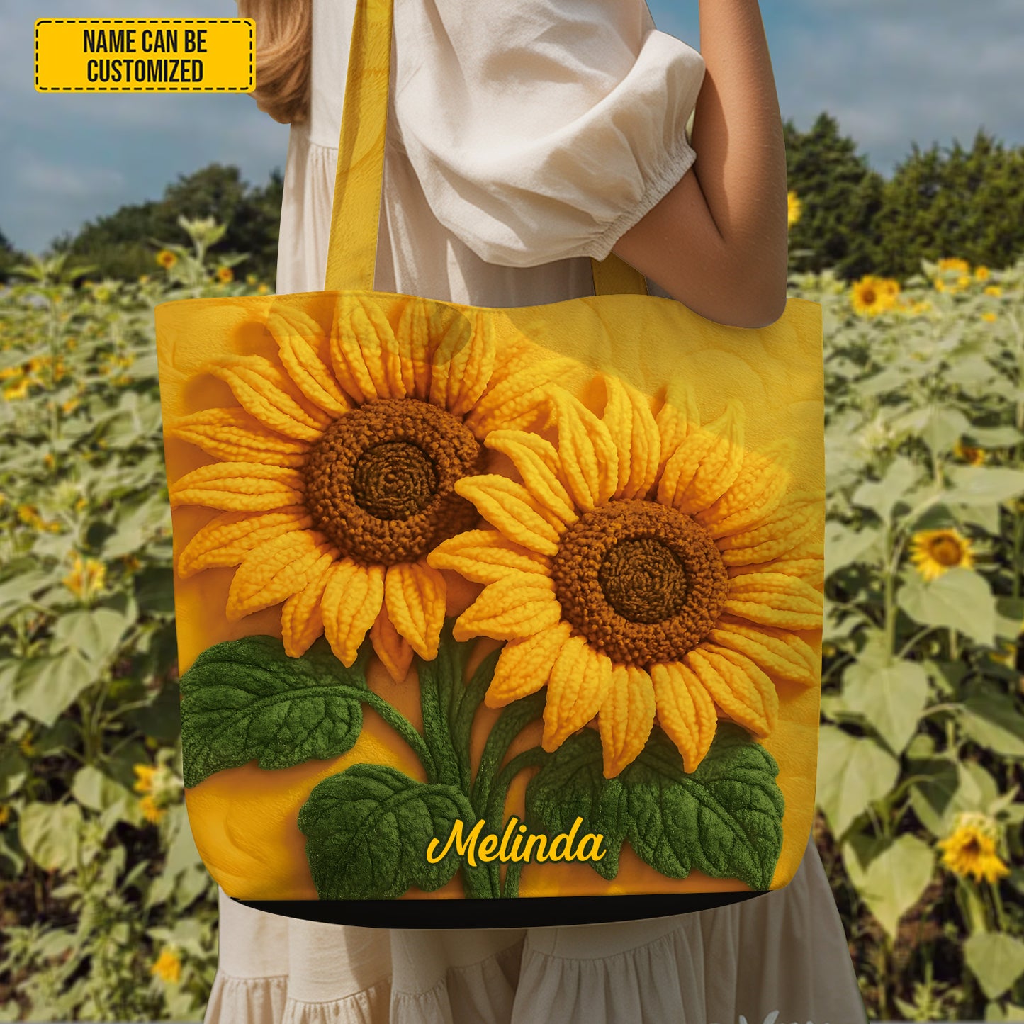 Love Sunflowers - Personalized Sunflower Tote Bag