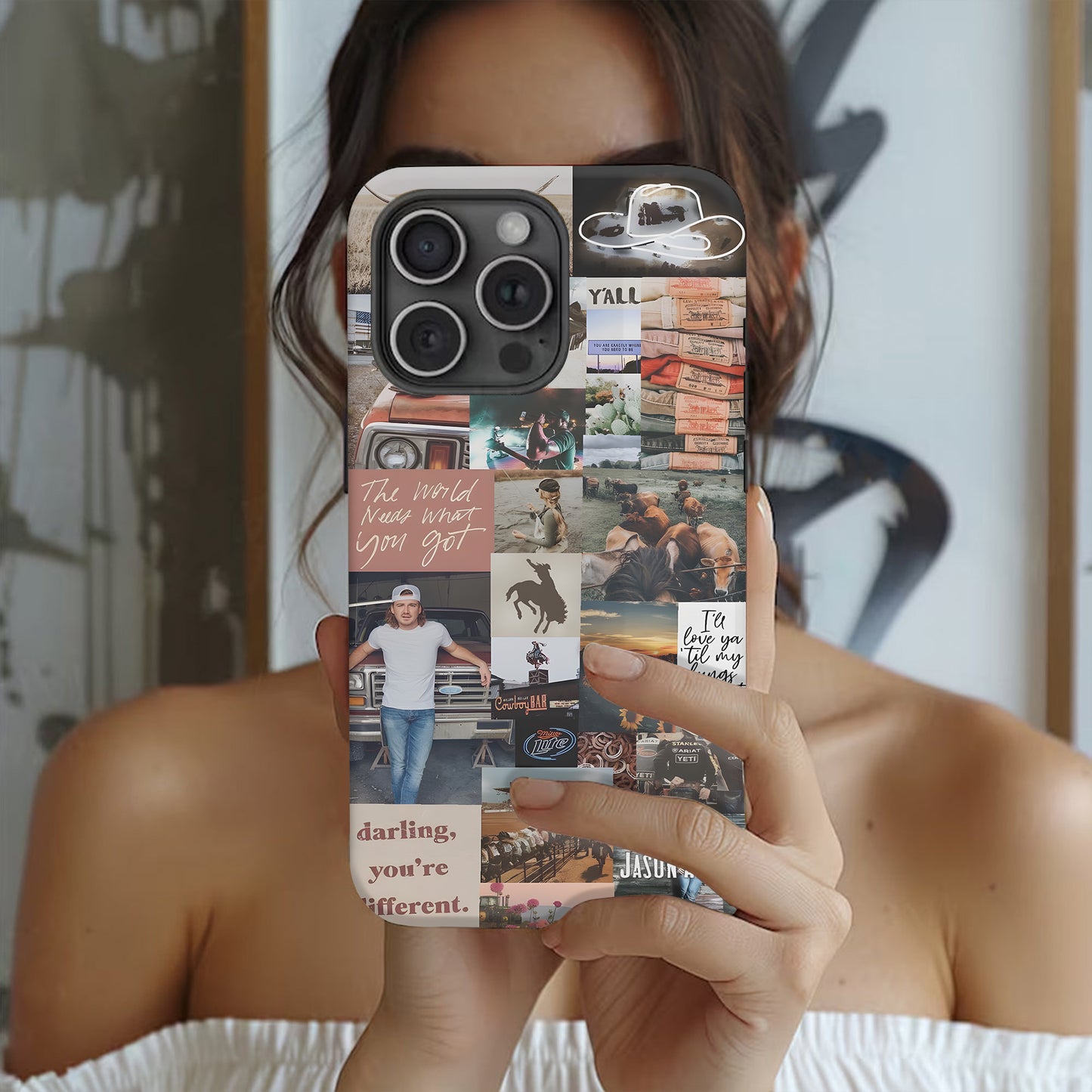 Country Soul Collage – Western Charm Phone Case