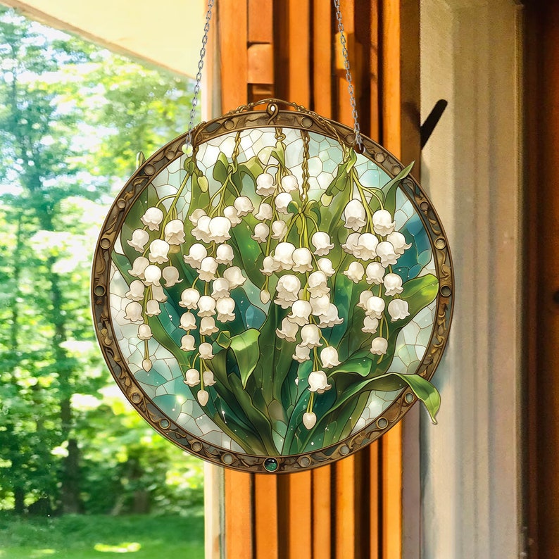 Lily of valley Acrylic Window Decor, Flowers Art Decoration
