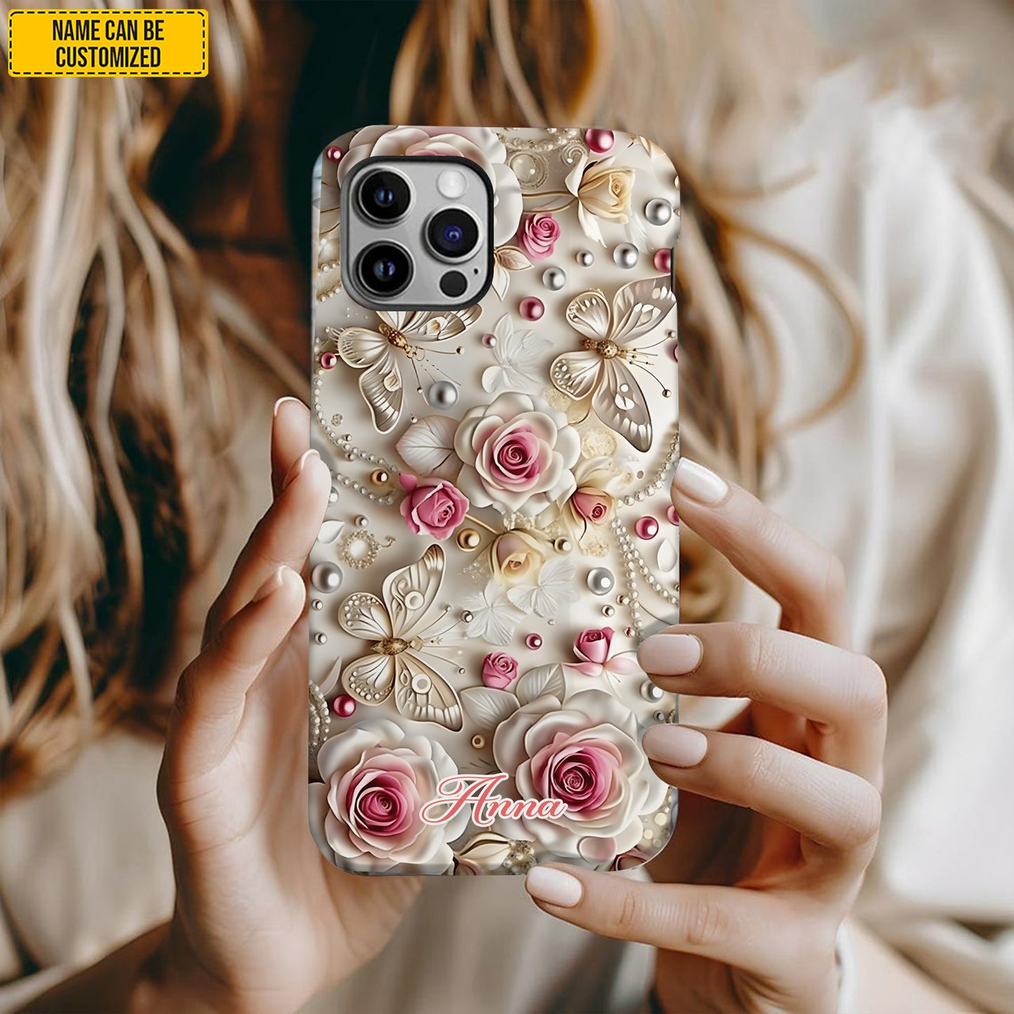 Flowers & Butterflies - Personalized Phone Case