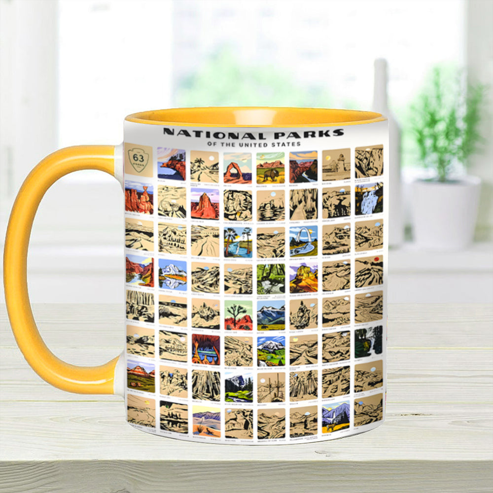 US National Park Bucket List Accent Mug