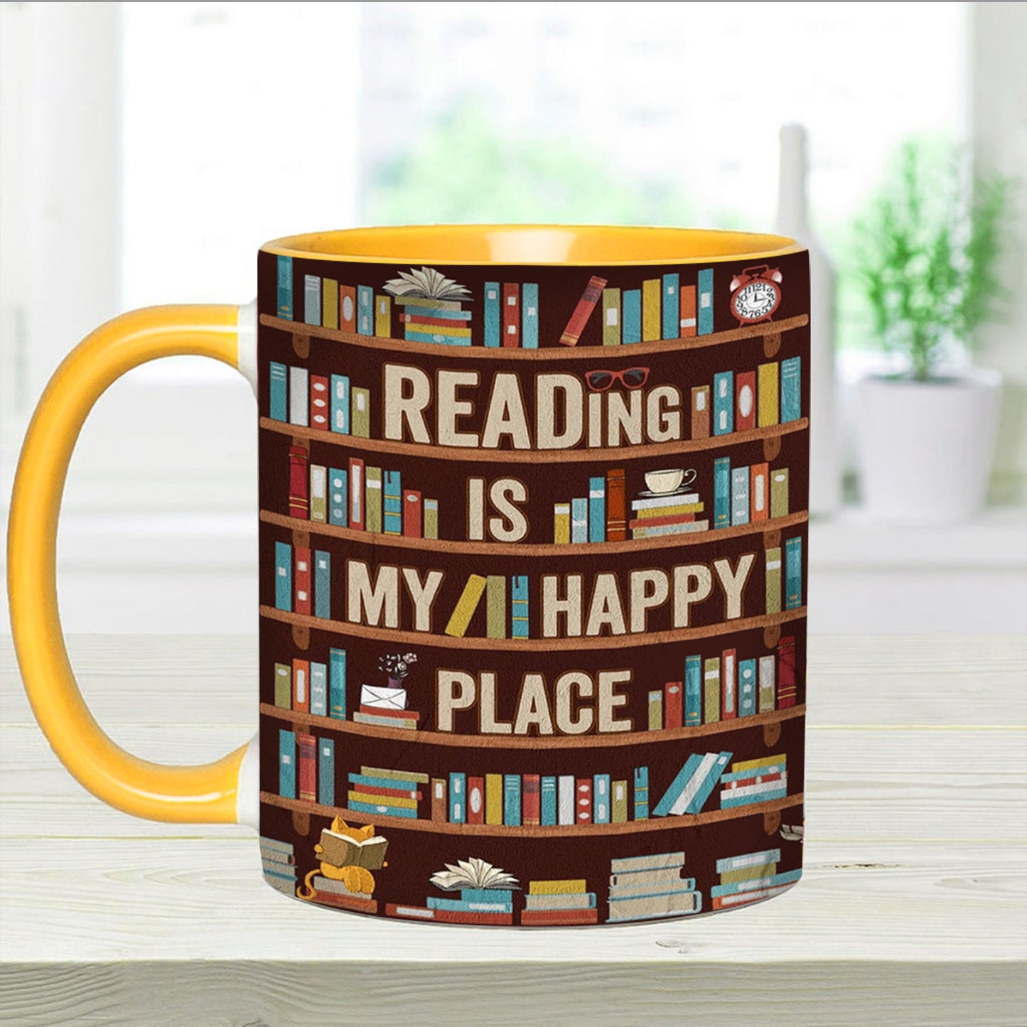 Reading Is My happy Place - Book Accent Mug