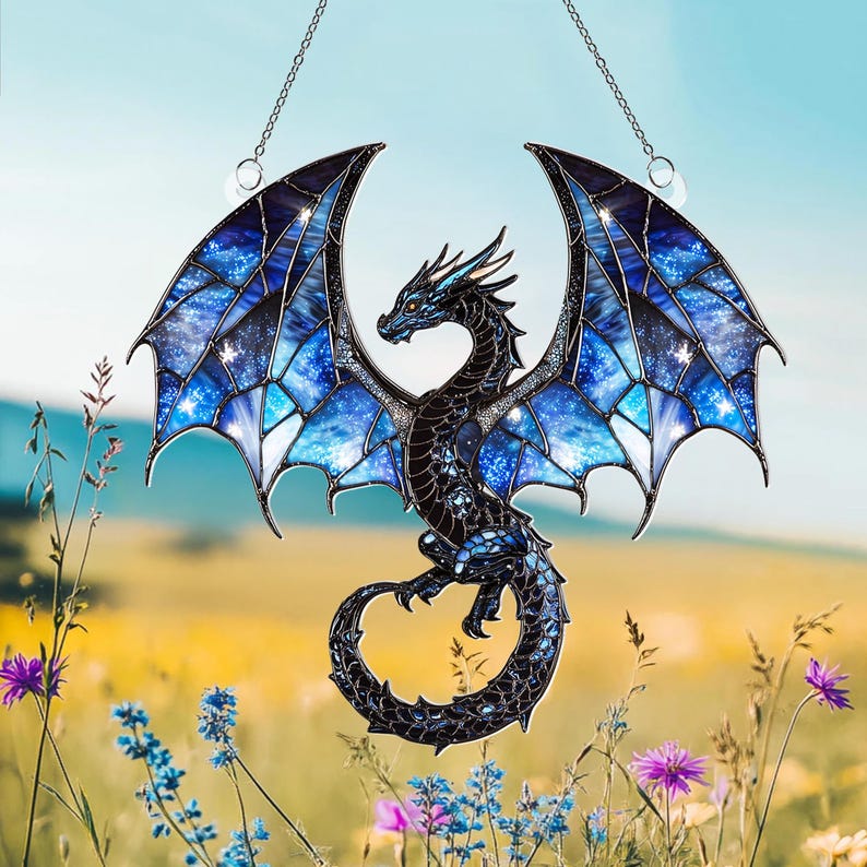 Blue Dragon Acrylic Window Hanging