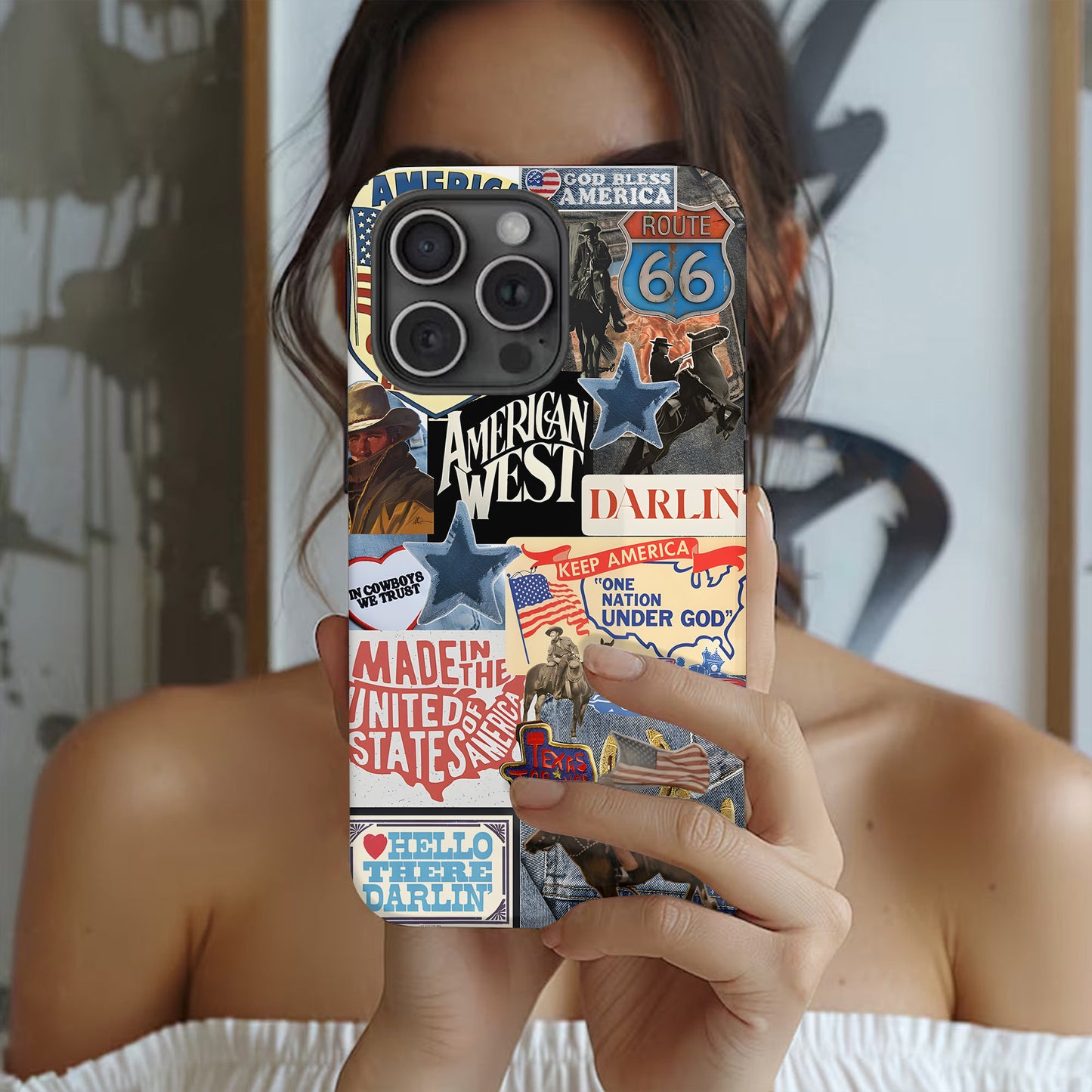 American West Collage – Cowboy Spirit Phone Case