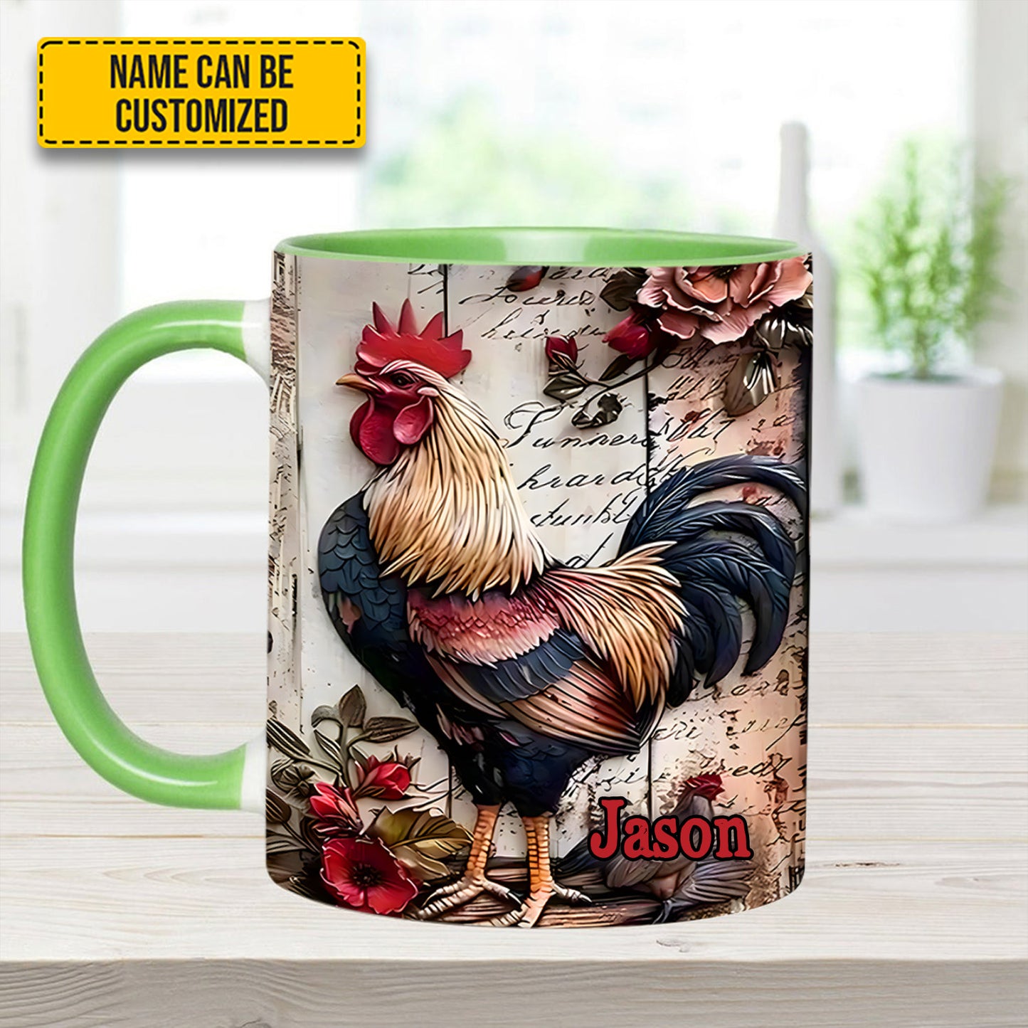 Rooster Farmhouse – Personalized Chicken Accent Mug